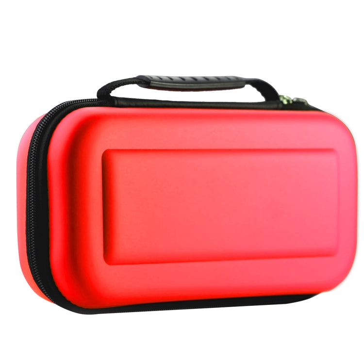 Red EVA hard-shell storage case with zip closure, carry handle, and molded front panel