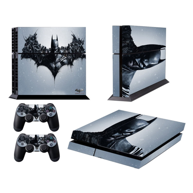 Batman graphic PS4 decal set with console and controller skins in dark tones