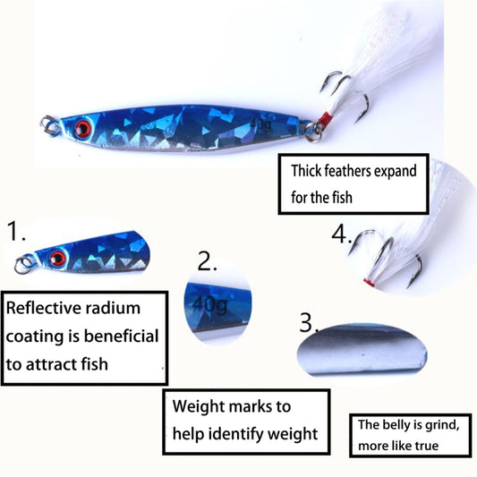 HENGJIA 7 PCS Metal Lures Iron Fishing Lures Bait, 6cm/14g, 7cm/21g, 6.8cm/30g, 8cm/40g