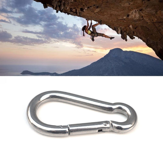 M12 Stainless Steel Carabiner Spring Hook Multi-tool Mountaineering Buckle Lock Camping Hook Rope, Inner Diameter: 11.73mm, M12