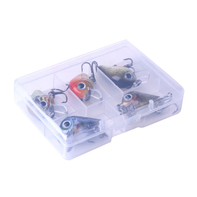 HENGJIA 5 PCS 2.7cm/1.5g Luya Rock Fishing Lures Bait Bionic Kit with Plastic Box, Box008