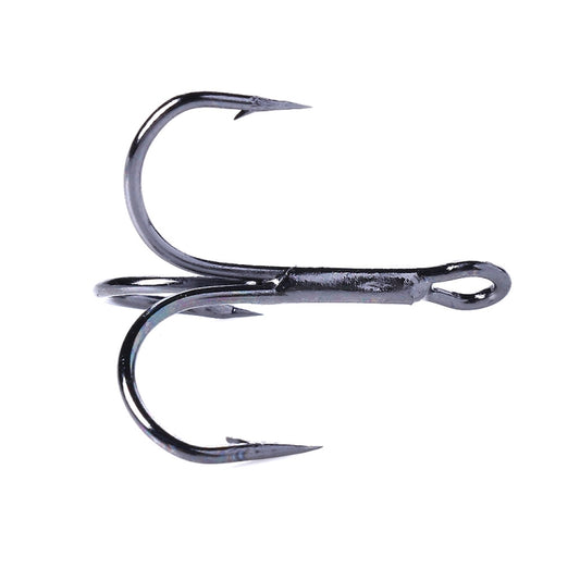 HENGJIA 20 PCS Classic Black High Carbon Steel Fishing Three-jaw Treble Hooks, 6# FH022
