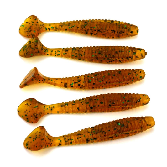 HENGJIA SO0205P 5 PCS 8cm/5g Screw Tail Soft Fishing Lure Artificial Baits, SO0205P
