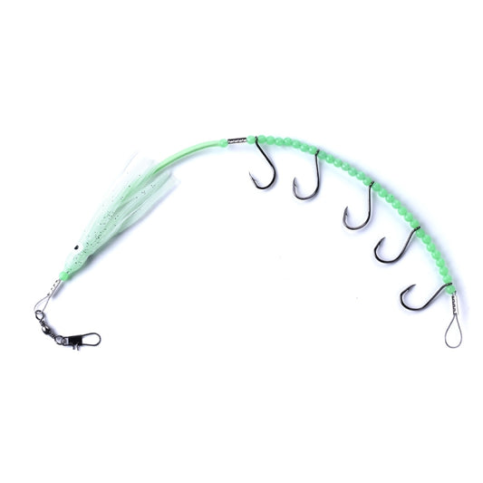 HENGJIA 32cm/7g Fishing Knife Fish Wire Luminous Night Light Octopus Squid Hook 5 Hooks