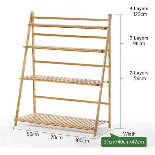 Bamboo 3-Tier Hanging Plant Stand Planter Shelves Flower Pot Storage Rack Folding Display Shelving Plants Shelf, Width: 70cm, 3-Tier Width: 70cm(Green), 3-Tier Width: 70cm(Blue), 3-Tier Width: 70cm(White), 3-Tier Width: 70cm(Apricot)