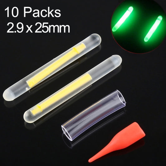 10 Packs OCEAN SUN Luminous Float Night Fishing Light Stick, Visibility: 15m, Size: 2.9 x 25mm, Visibility: 15m