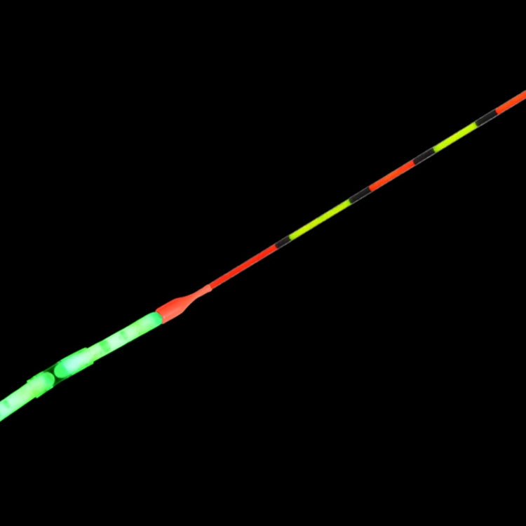 Green-glowing fishing light stick with orange tip