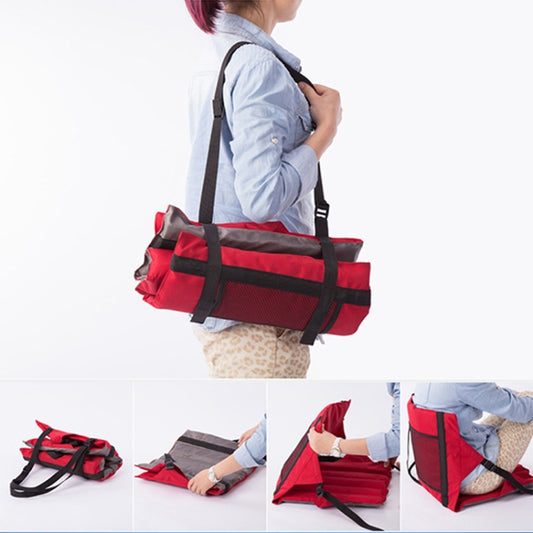 Outdoor Folding Seat Cushion With Backrest, Size: 78*40*2cm, CLS Folding Stool(Red), Folding Seat(Black)
