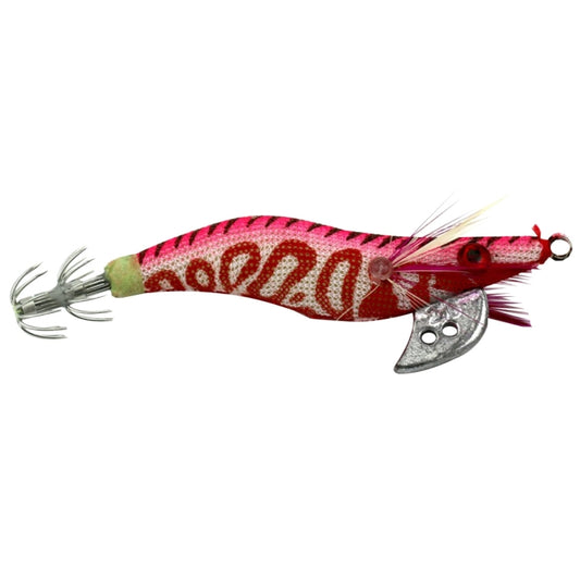 HENGJIA 8cm Plastic Hard Baits Squid Fishing Lures Decoy Wood Shrimp Baits, 1# (Magenta+Dark Red), 2# (Orange + Yellow), 3# (Yellow), 5# (Magenta), 6# (Orange), 7# (Blue)