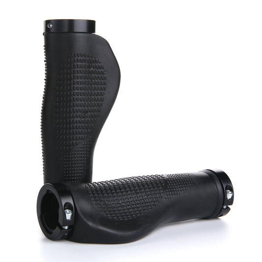 1 Pair AG21 Rubber + Alloy Lock-Rings Bicycle Flat Handlebar Grip, AG21