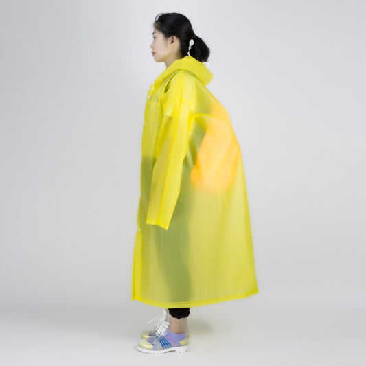 Long Sleeve Cuff Windproof Upgrade Version of One-piece Environmental Protection Transparent Raincoat Average Size