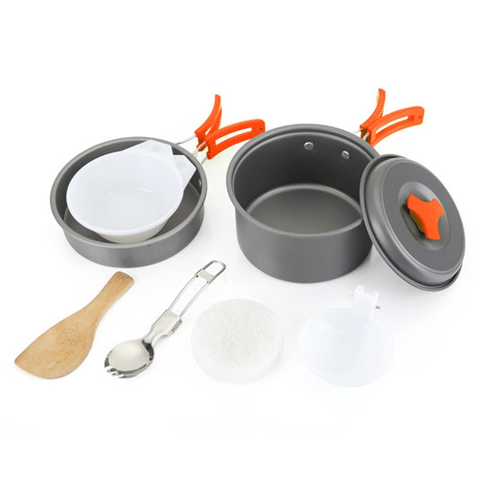 Aotu AT6385 Outdoor Camping Tableware Pots Cookwear Set for 1-2 Person, Aotu AT6385