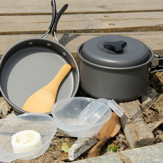 DS-500 Outdoor Camping Ultra Light Weight 15 Piece Cookware Stackable Set for 4-5 People, Size: Large, DS-500 Size: Large