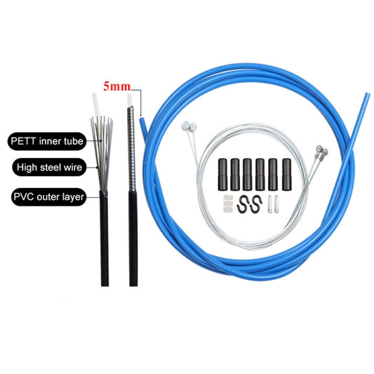 Universal Bicycle Brake Cable Tube Set, Red, White, Yellow, Black, Orange, Green, Grey, Blue