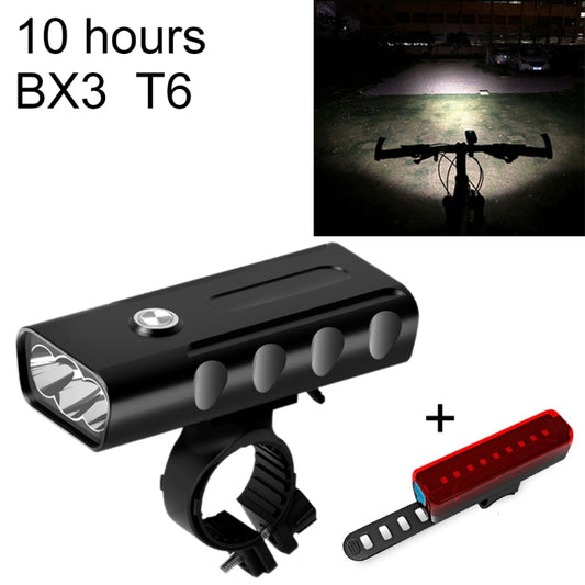 BX3 USB Charging Bicycle Light Front Handlebar Led Light (10 Hours, T6+A02 Lamp), 10 Hours, T6+A02 Lamp