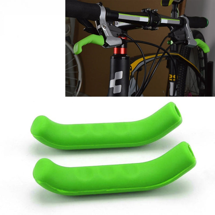 Pair of green bicycle brake silicone protection covers, curved sleeves with open ends