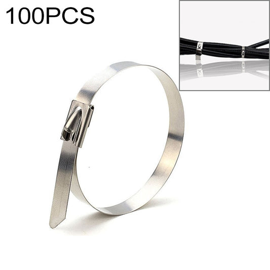 100 PCS 4.6x600mm Stainless Steel Metal Cable Ties Tie Zip Wrap Exhaust Heat Straps Induction Pipe, 4.6x600mm