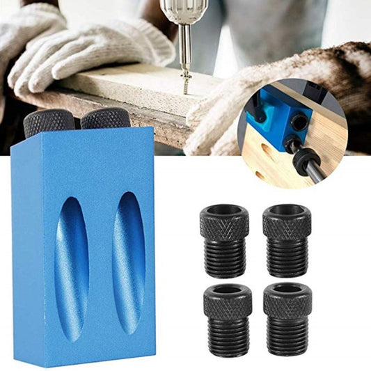 14-Piece Set 15 Degree Angular Oblique Aluminum Alloy Woodworking Hole Locator With The Bit, 14-Piece