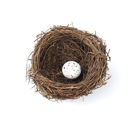 8cm Simulation Bird Nest + 1 PCS Bird Egg Holiday Decoration, 8cm