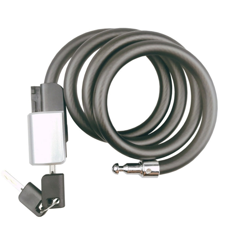 Bicycle cable key lock set with green cable, mount bracket, and included keys