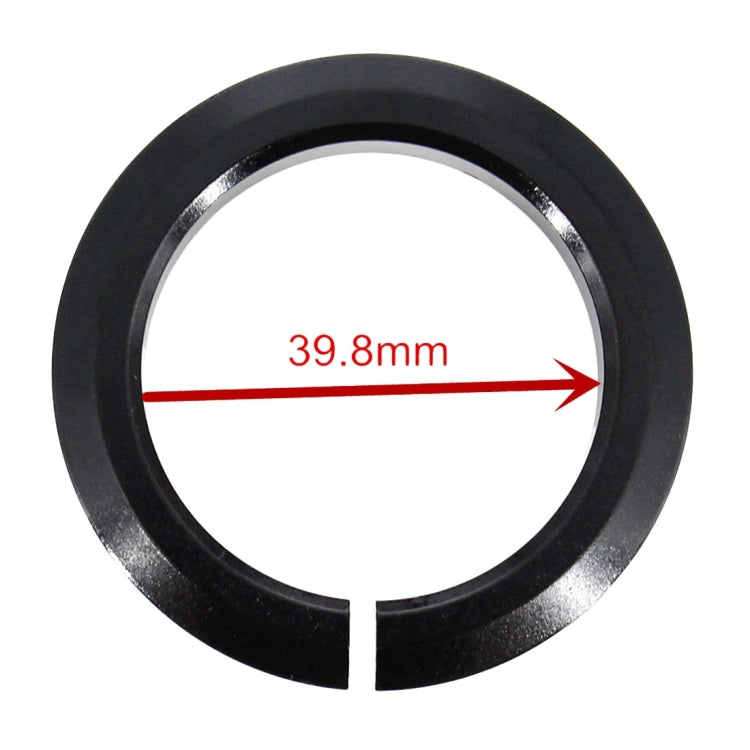 Black headset crown race with 39.8mm size marking and arrow