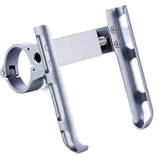 Titanium-colored aluminum alloy phone holder clamp with adjustable side cradle arms