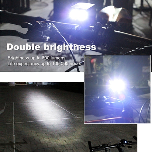 Bright white beam from a dual-lens bike LED headlight