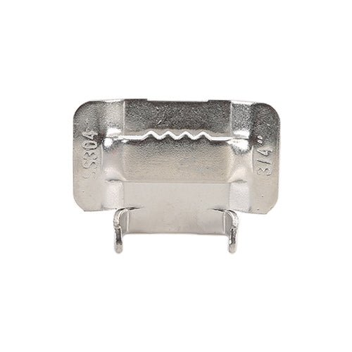100 PCS 19.05mm 304 Stainless Steel Tie Lock Type Cable Wrapped Bundle Buckle, 19.05mm