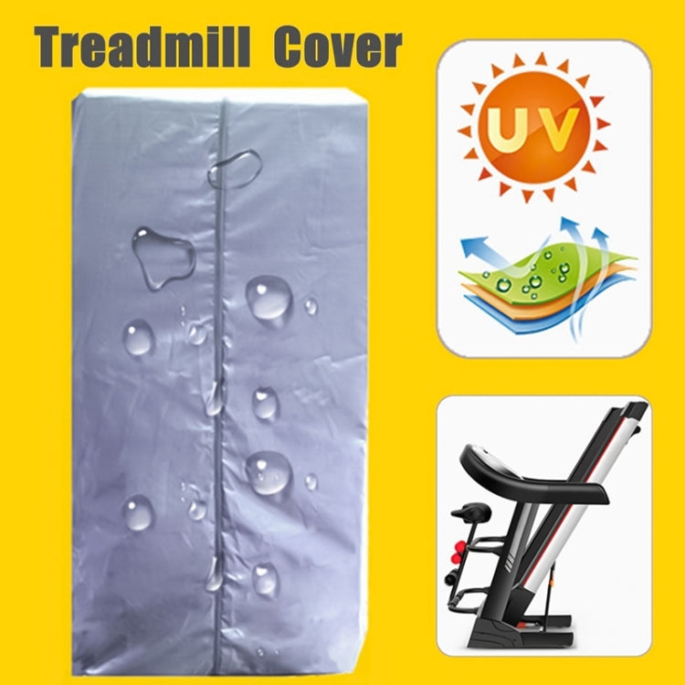 Light silver folding treadmill dust cover with water-drop protection graphic