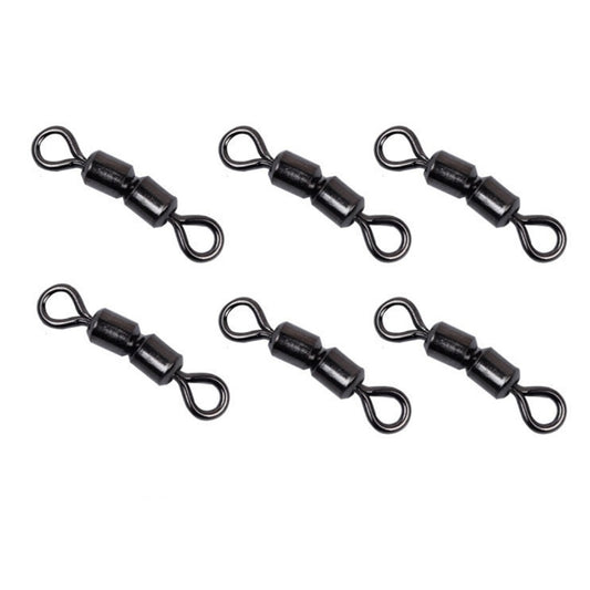 100 PCS 8 Word Shape Fishing Rolling Swivels Dual Rings Connector