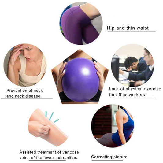 Mini Yoga Pilates Ball Explosion-proof PVC Ball Balanced Fitness Gymnastic Exercise Training with Straw, Diameter: 25cm, 25cm(Purple), 25cm(Pink), 25cm(Blue)