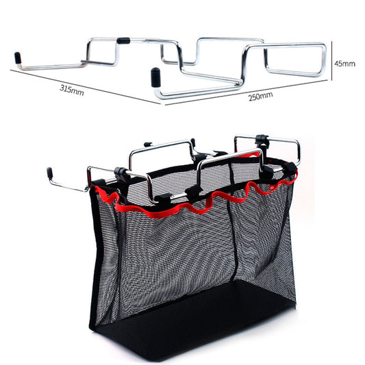 Outdoor Picnic Camping Foldable Mesh Basket Metal Bracket Cookware Holder Organizer Rack, Cookware Holder