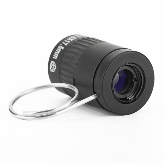 2.5x17.5mm Mini Pocket Miniature Telescope with Finger Buckle, 2.5x17.5 Black, 2.5x17.5 Gold
