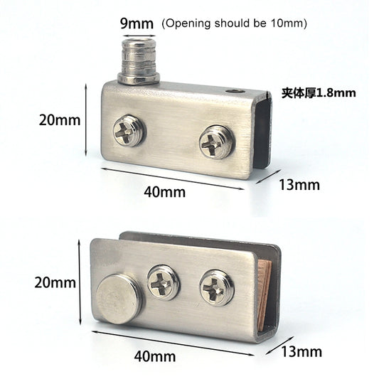 Glass Clip Double Door Touching Exhibition Cabinet Hinge, Double