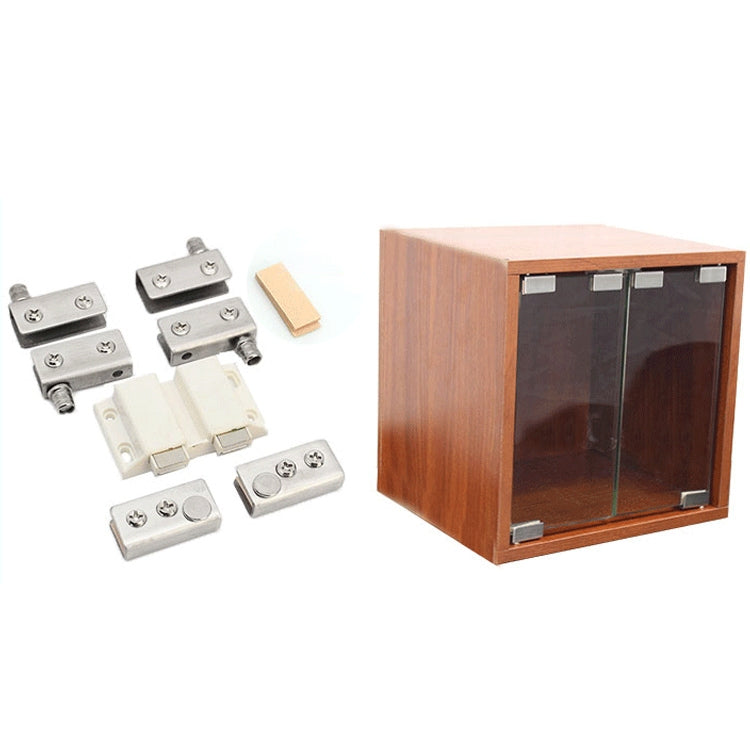 Glass Clip Double Door Touching Exhibition Cabinet Hinge, Double