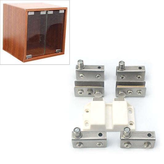 Glass Clip Double Door Touching Exhibition Cabinet Hinge, Double