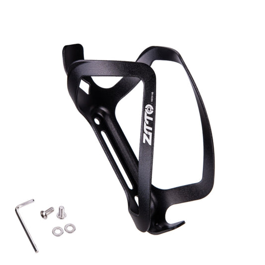 Black aluminum water bottle cage by ZTTO with mounting holes and included screws