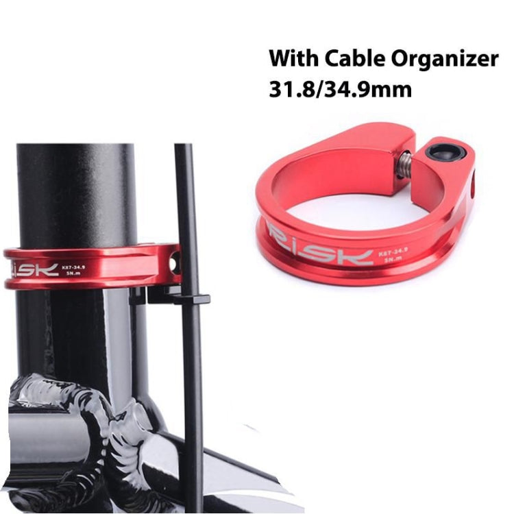 ZTTO red seatpost clamp with cable organizer, fits 31.8/34.9mm seatposts