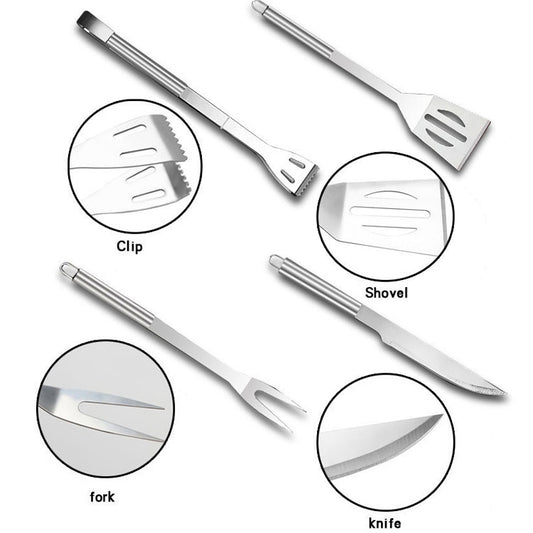 5 in 1 Outdoor Tableware Set Camping Barbecue Tableware Picnic Tool Set, 5 in 1