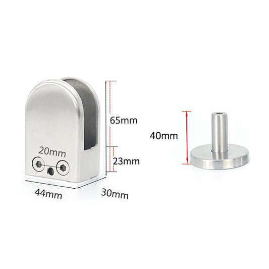 304 Stainless Steel Glass Fish Mouth Support Rod Fixing Clip with 14x40mm Rod, Specification: XL, XL, with 14x40mm Rod