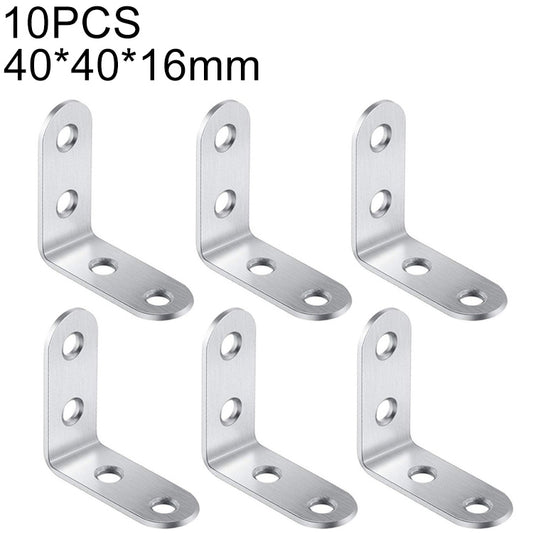 10pcs Stainless Steel 90 Degree Angle Bracket,Corner Brace Joint Bracket Fastener Furniture Cabinet Screens Wall (40mm), 40mm (10pcs)