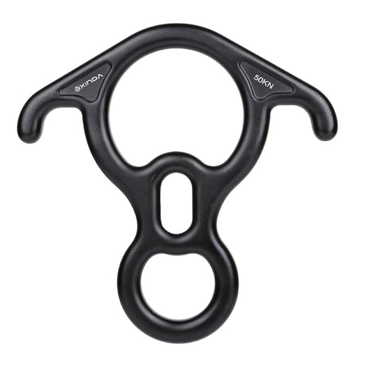 XINDA figure 8 descender belay device, black with 50kN marking