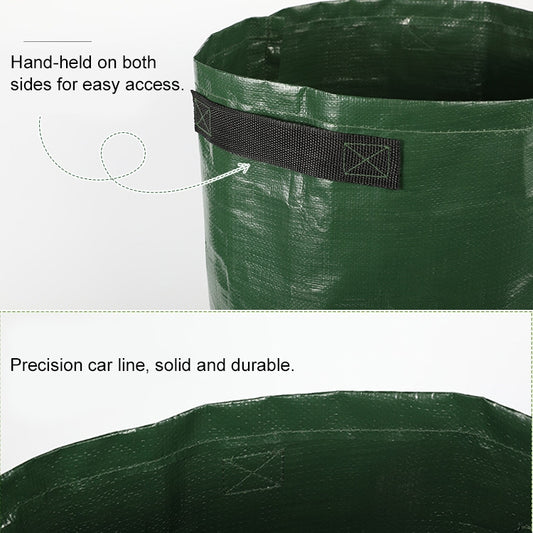 Potato planting grow bag, 30cm x 35cm, green fabric with side access panel