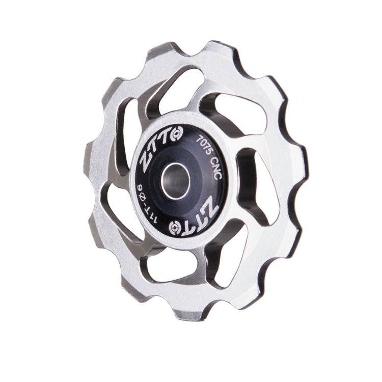 Silver 11T derailleur pulley wheel with ceramic bearing
