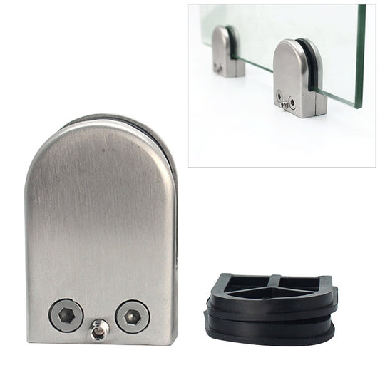 9-14mm Flat Bottom Matte Polished 201 Stainless Steel Fixed Clip Railing Glass Wood Layer Board Clamp Bracket, 9-14mm, Flat Bottom, 201 Stainless Steel