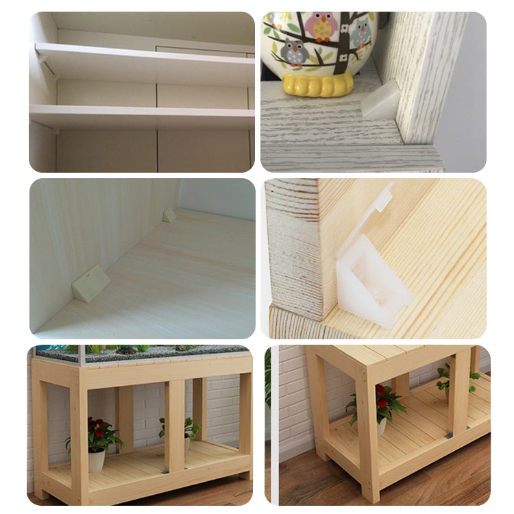 200 PCS Plastic Thickened Corner Connector Furniture Right Angle Board Bracket with Cover, Size: S, Size: S