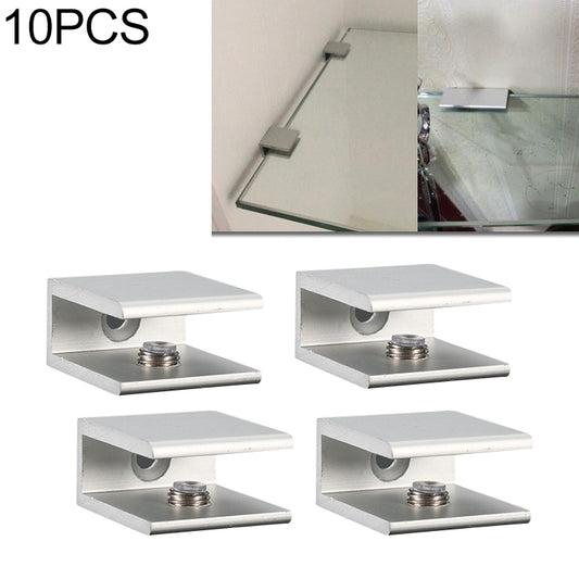 10 PCS Single Hole Aluminum Alloy Glass Fixing Clip, S, 10mm, S, 10mm
