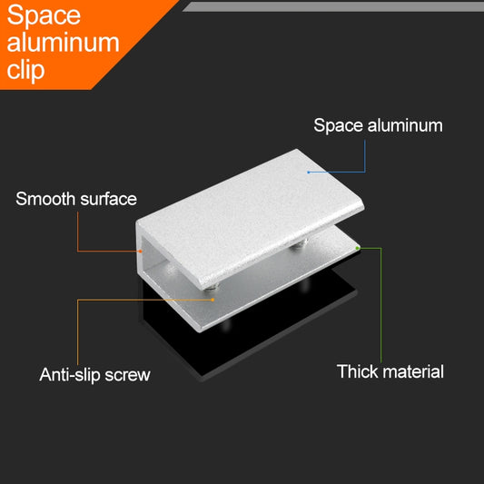 10 PCS Single Hole Aluminum Alloy Glass Fixing Clip, S, 18mm, S, 18mm
