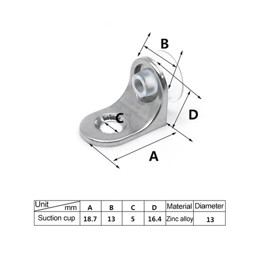 100 PCS Round Thickened Zinc Alloy Bright Layer Sucker Plate Bracket, D, Weight: 4.2g, Round, D