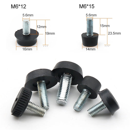 100 PCS Adjustable Foot Pad Furniture Screw Support Stub, M6x12, M6x12